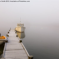Buy canvas prints of Frosted jetty in mist by Kathleen Smith (kbhsphoto)