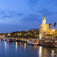 Buy canvas prints of Torre del Oro Seville by peter schickert