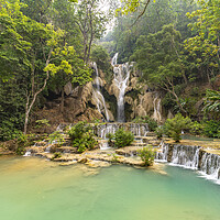 Buy canvas prints of Tat Kuang Si Waterfall  by peter schickert