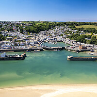 Buy canvas prints of  Padstow seen from above by peter schickert
