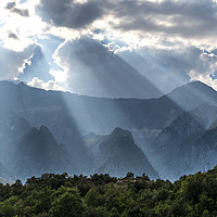 Buy canvas prints of Sunlight in the Albanian mountains by peter schickert