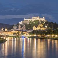 Buy canvas prints of  Salzburg at dusk by peter schickert