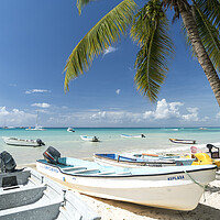 Buy canvas prints of beach of Bayahibe, Dominican Republic, Carribean, America, by peter schickert