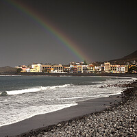 Buy canvas prints of rainbow at Valle Gran Rey, La Gomera by peter schickert