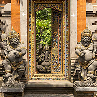 Buy canvas prints of  Demon Statues, Ubud, Bali by peter schickert