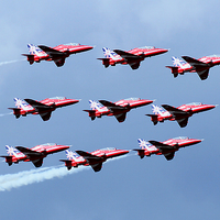 Buy canvas prints of 50th Anniversary Colours, The Red Arrows by Nick Wardekker
