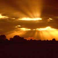 Buy canvas prints of  A Lincolnshire Sunset. by Nick Wardekker