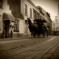 Buy canvas prints of  The Ancient Streets Of Brugge by Nick Wardekker