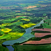 Buy canvas prints of  The River Derwent From 2000 Feet by Nick Wardekker