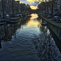Buy canvas prints of Seventeenth Century Canal Amsterdam by Nick Wardekker