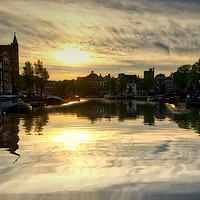 Buy canvas prints of Sunset in Amsterdam by Nick Wardekker