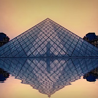 Buy canvas prints of Louvre at sunset. by Nick Wardekker
