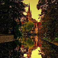 Buy canvas prints of Romantic Bruges Reflections by Nick Wardekker