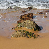 Buy canvas prints of Rocks in the surf on Ramla Bay by Christopher Chapman