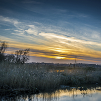 Buy canvas prints of Sunset over Oulton Marshes by Mark Ewels