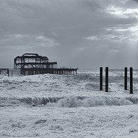 Buy canvas prints of West Pier, Brighton, Storms, Rough Sea by Sue MacCallum- Stewart