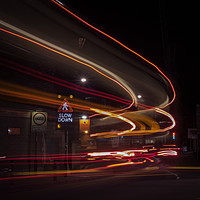Buy canvas prints of Light Trails, Lewes, Sussex, Night by Sue MacCallum- Stewart