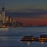 Buy canvas prints of Freedom Tower Sunset by Susan Candelario