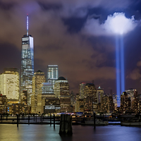 Buy canvas prints of WTC Tribute In Lights NYC by Susan Candelario