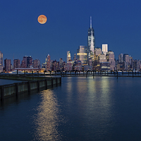 Buy canvas prints of World Trade Center Super Moon by Susan Candelario