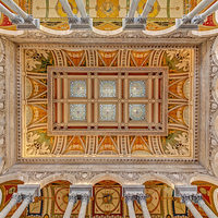 Buy canvas prints of Library Of Congress Main Hall Ceiling by Susan Candelario