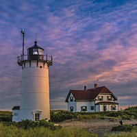 Buy canvas prints of Race Point Lighthouse Sunset by Susan Candelario