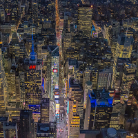 Buy canvas prints of Aerial New York City 42nd Street by Susan Candelario