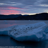 Buy canvas prints of Greenland Frozen Sunset by Gillian Sweeney