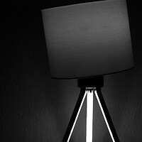 Buy canvas prints of Desk Lamp in monochrome by Jonathan Thirkell