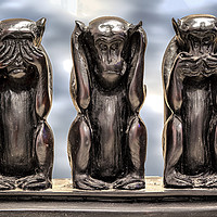 Buy canvas prints of The three monkeys by Jonathan Thirkell