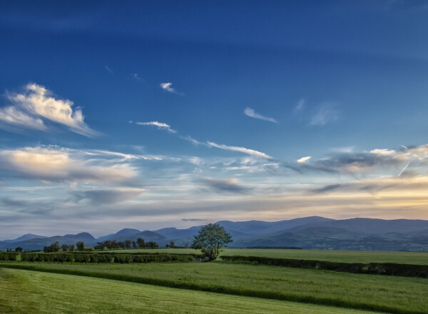 Sunset over Welsh Mountains, North Wales Print by Jonathan Thirkell