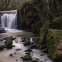 Buy canvas prints of Dearden Clough Waterfall Edenfield Ramsbottom Bury by Jonathan Thirkell