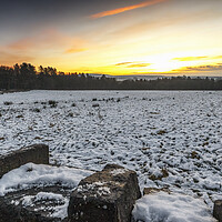 Buy canvas prints of Snowy sunset of Tockholes, Darwen, Lancashire by Jonathan Thirkell