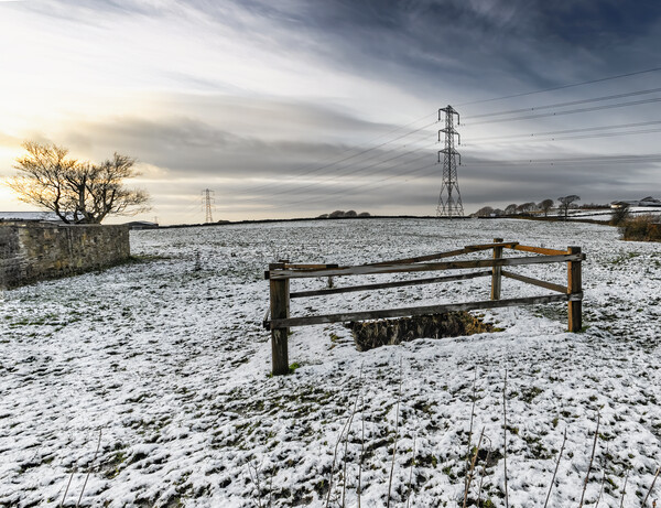 Snowy fields of Tockholes, Darwen Picture Board by Jonathan Thirkell