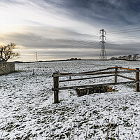 Buy canvas prints of Snowy fields of Tockholes, Darwen by Jonathan Thirkell