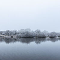 Buy canvas prints of Elton Reservoir Bury Snowy Reflection by Jonathan Thirkell