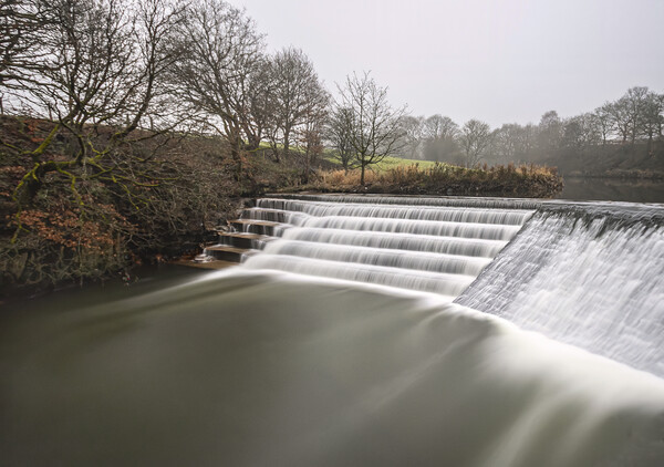 River Irwell Weir at Burrs Country Park Bury Lancashire Picture Board by Jonathan Thirkell