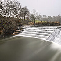 Buy canvas prints of River Irwell Weir at Burrs Country Park Bury Lancashire by Jonathan Thirkell