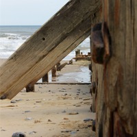 Buy canvas prints of Mundesley beach by Rebecca Giles
