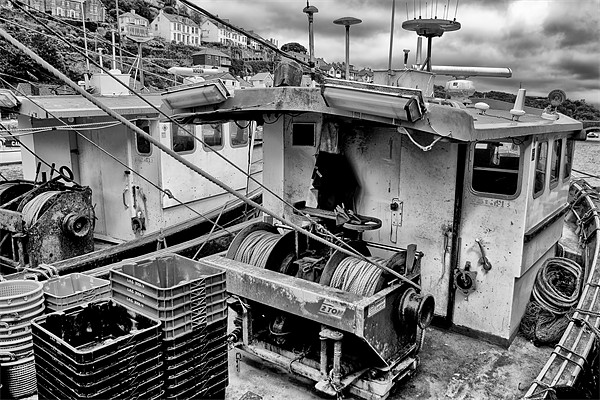 Trawlers in Black and White Picture Board by Jay Lethbridge