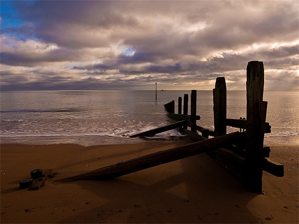 Groyne at Teignmouth Beach Picture Board by Jay Lethbridge
