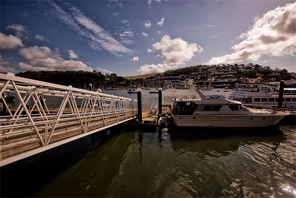 Boat at Jetty in Dartmouth Picture Board by Jay Lethbridge