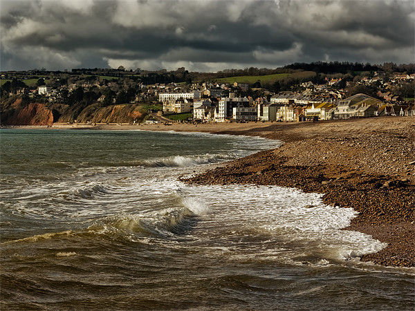 Stormy Skies over Axmouth Picture Board by Jay Lethbridge