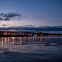 Buy canvas prints of Paignton Seafront at Night by Jay Lethbridge