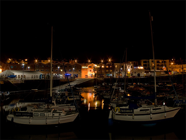 Paignton Harbour at Night Picture Board by Jay Lethbridge