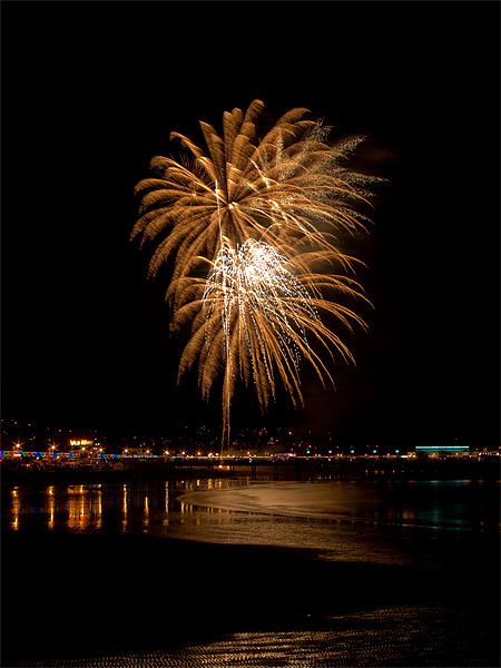 Fireworks at Paignton Beach Picture Board by Jay Lethbridge