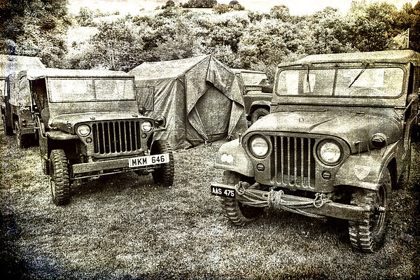 World War II Jeeps and Camp Picture Board by Jay Lethbridge