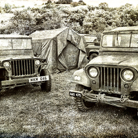 Buy canvas prints of World War II Jeeps and Camp by Jay Lethbridge