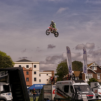 Buy canvas prints of MotorCycle Stunt Show by Jay Lethbridge