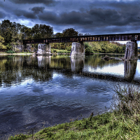 Buy canvas prints of Train Bridge by peter campbell